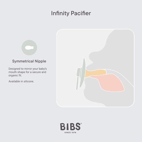 لهايات BIBS - مجموعة إنفينيتي مع حلمة متماثلة| لهاية أطفال خالية من مادة BPA | صنع في الدنمارك | مجموعة من 2 لهايات فاخرة بلون بلوسوم/ليلك داكن | الحجم 6-18 شهرا in Kuwait