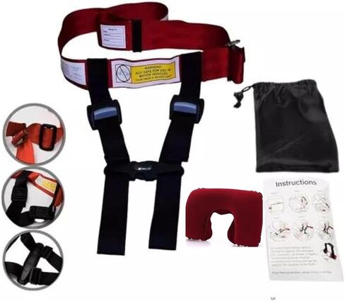Upgrade Child Airplane Safety Travel Harness for Kids Baby Toddler, Baby Safety Travel Restraints Leash Safety Harness for Aviation Travel Use, Baby Seatbelt with Alloy Buckle in Saudi Arabia