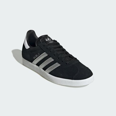adidas OG Gazelle Women ID7007 (أسود/فضي معدني/F)، مقاس 6.5 in Saudi Arabia