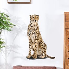 Sitting Cheetah Wall Decal Nursery Animal Leopard Wall Sticker Removable Peel and Stick Waterproof Wall Art Decor Stickers for Kids Baby Classroom Living Room Playing Room Bedroom