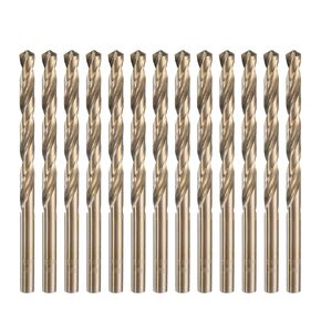 uxcell 13pcs 1/4" M35 Cobalt Twist Drill Bits, High-Speed Steel Jobber Drill Bit for Stainless Steel, Hardened Metal, Cast Iron, Aluminum, Copper, Soft Alloy Steel, Wood, Plastic