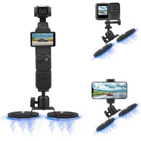 Magnetic Car Mount for Osmo Pocket 3, Magnet Outside Camera Phone Holder Clip Stand for GoPro Hero Black Max, for Insta360 X4 X3 Go 3S, for DJI Action 5 Pro 4 3, for iPhone Samsung Accessories