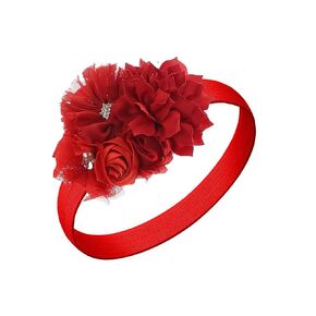 NEW Red Girl Baby Headbands Infant Flower Headband Headwrap Christmas Hair Accessories(FD124) (C-Red, One size)