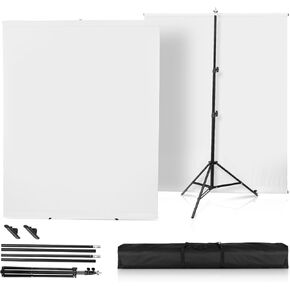 Green Screen with Stand，Heorryn 2x1.5M Greenscreen Chromakey Background with Photography Support Stand Kit for Photoshoot Stream Gaming Photo Video Recording