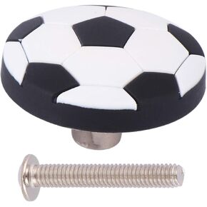Beavorty 4 Pcs Drawer Handle Wooden Knobs Vanity Stool Knobs for Cabinets Soccer Cabinet Knobs Childproof Door Knob Cover Soccer Balls for Kids Wardrobe Single Hole Small Handle