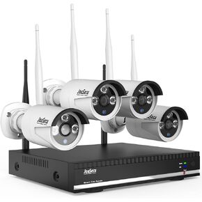Wireless Security Camera System with 8CH NVR Kit 1-Way Audio, 1080P Home WiFi Camera System for Outdoor Indoor Use, 4Pcs IP Wireless Security Camera Outdoor for Night Vision without Hard Drive