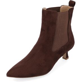 Journee Womens Tenlee Tru Comfort Foam Pull On Chelsea Kitten Heel Booties Brown