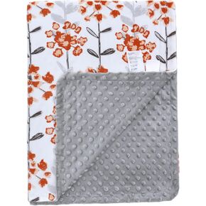 Baby Blankets for Unisex Boys Girls,Nursery Minky Blankets,Throw Blanket with Prints Flannel Front and Plush Mink Dotted Backing, Suitable for All Season 75 x100cm (Pink Bird+Orange)