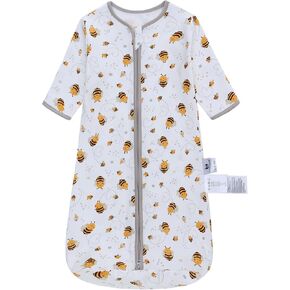 Long Sleeve Sleep Sack, 100% Cotton Baby Sleeping Bag 0-18 Months Baby Wearable Blanket Super Soft Temp Regulating Premium Infant Toddler Kids Sleeping Sack (6-12 Months Apricot Deer)