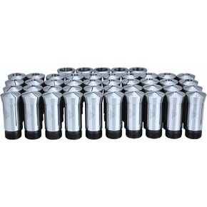 20752 | 45 Piece Set Hardened alloy steel 5C Collet Set 1/16-1" Range, 0.0005 TIR