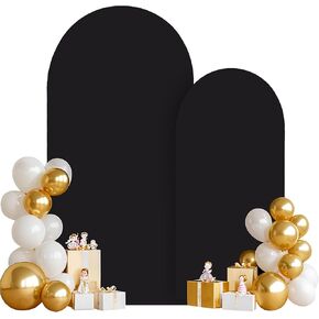 2 Set-7.2FT, 6FT Red Arch Backdrop Cover,Spandex Fitted Wedding Arch Stand Covers Round Top Chiara Arch Backdrop Stands Cover for Birthday Party Banquet Photo Background Decoration