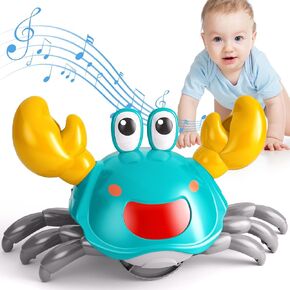 Crawling Crab Toy for 36-48 Months Baby Toys - Sensory Walking Musical Toys, Infant Toys 36 Months, Walking Dancing Moving Crab with Obstacle Avoidance, Birthday Gifts for Toddler