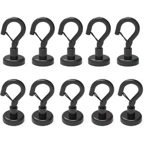 Ant Mag Magnetic Hooks Heavy Duty with Snap 80lbs Strong Magnet Hooks Great Hanging for Refrigerator, Cruise Cabin, Grill, Wreath,Kitchen,Office 10 Pack