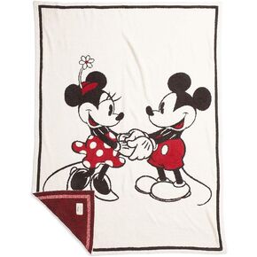 Barefoot Dreams CozyChic® Classic Disney Mickey & Minnie Mouse Baby Blanket 30"x40", Cream Multi