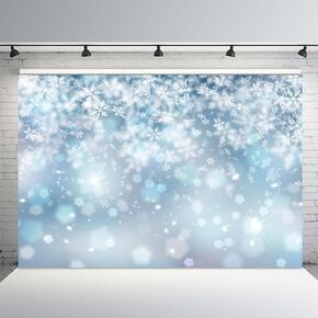 MEHOFOND 8x6ft Falling Snowflake Portrait Backdrops for Photography Winter Ice Snow Flakes Photo Shoot Newborn Kids Baby Adults Merry Xmas Wedding Background Party Decorations Photo Booth Props