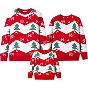 PATPAT Christmas Sweater Family Set Long Sleeve Knit Sweater Holiday Xmas Knitted Pullover