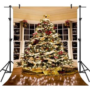 5X7FT Christmas Tree Decorating Vinyl Photography Backdrop Photo Background Studio Prop CEM02