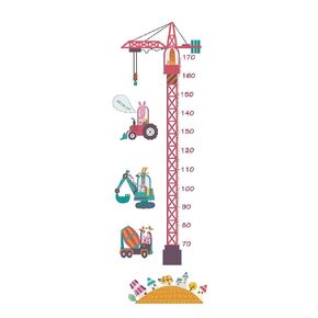 Woodland Arts 20 inches x 59 inches Goat Cow Animal Construction Vehicles Truck Educational Learning Measurement Growth Chart Removable Vinyl Wall Decals Stickers for Children Room Nursery
