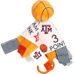 The Learning Lovey Texas A&M University Baby Basketball Tag Toy - College Baby Sensory Crinkle Toys - Soft & Safe - Ideal Baby Stroller Toy - BPA Free w/Stroller Clip (10" x 10" Tag Toy)…