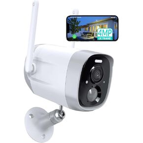 NETVUE Security Cameras Wireless Outdoor, 2.5K 4MP 2.4G WiFi Strobe Light/Spotlight Home Security System with Motion Detection and Siren, Two-Way Audio, Color Night Vision, Cloud/SD Storage