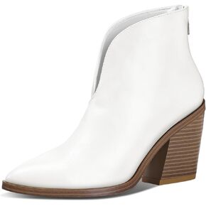 حذاء نسائي من Mysoft بفتحة على شكل حرف V للكاحل سهل الارتداء بمقدمة مدببة وكعب مكتنز in Kuwait