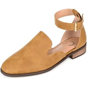 Journee Womens Loreta Wide Width Buckle Square Toe Loafer Flats