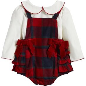 Mud Pie baby-girls Tartan Pinafore One Piece