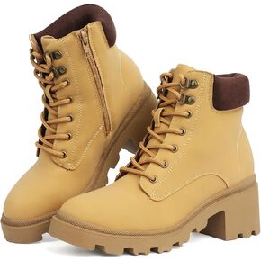 MUSSHOE Women's Winter Platform Boots Non Slip Comfortable Snow Boots Hunter Rain Boots Combat Boots Fashion Ankle Boots&Booties Chunky Booties for Women
