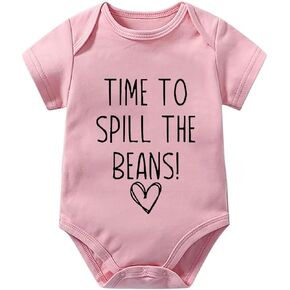 Time To Spill The Beans Bodysuit for Baby Boy Short Sleeve Unisex Newborn Outfit White Girl Onsies0-3 Months