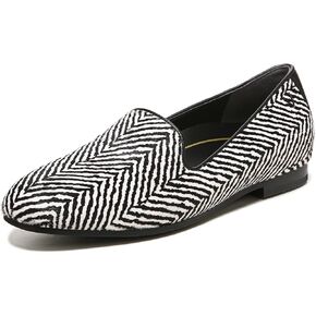 Vionic Women's North Willa Slip On Flat - Supportive Ladies Walking Shoes That Include Three-Zone Comfort with Orthotic Insole Arch Support, B/Wh Hair Calf 8 Wide