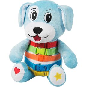 Buckle Toys - Barkley Dog - Plush Animal Learning Toy - Develop Fine Motor Skills - Counting and Color Recognition Stuffed Animal - Perfect Travel Toddlers Essentials