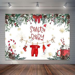 عيد الميلاد الطفل دش خلفية الشتاء ندفة الثلج سانتا ملابس الطفل التصوير الفوتوغرافي خلفية عيد الميلاد عطلة سانتا الطفل دش حزب زينة الصورة كشك الدعائم (7x5ft) in Kuwait