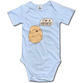 Infant Baby Girls Boys I'm A Potato Short Sleeve Romper Unisex Onesie Bodysuit Blue
