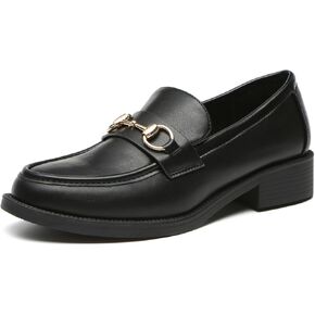 Bernal Loafers for Women Chunky Platform Penny Loafers Fashion Slip On School Shoes Work Shoes with Buckle