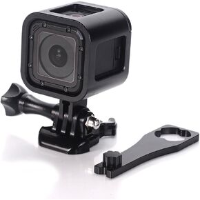 Aluminum Frame Mount for GoPro Hero 5 Session 4 Session Hero Session, CNC Aluminum Alloy Solid Protective Case with Wrench -Black