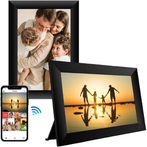Frameo 10.1'' Digital Black Photo Picture Frame, WiFi with 64GB Memory, Auto-Rotate, Wall Mount,Share Photos/Videos from Phone by Frameo App, Displays 160,000 Photos, 10 HR Video, by Ultimaxx