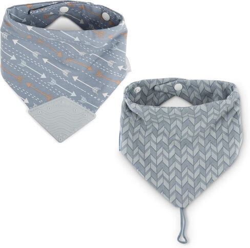 BooginHead by Infantino Cotton Baby Drool Bibs, Teething Bib and Pacifier Holder Bib, Blue Arrows in Saudi Arabia