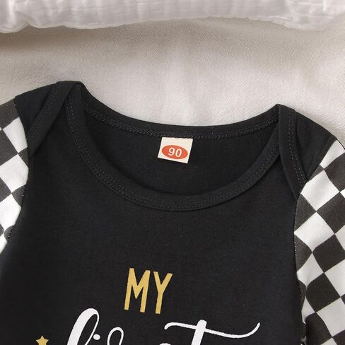 My First New Year Romper for Infant Baby Boy Girl Long Sleeve Shirt Onesie Newborn Outfit Infant Bodysuit Clothes in Kuwait