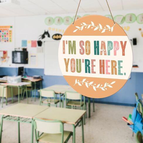 Classroom Inspirational Wall Decor, Back to School decoration, Inspirational Decoration for Bedroom Nursery Playroom Daycare School Decor, I'm So Happy You're Here in Saudi Arabia