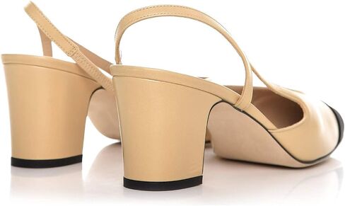 FOWT Women Pointed Toe Pumps Chunky Mid Heel Slingback Sandals Fashion Party Office Shoes Size 4-16 in Saudi Arabia