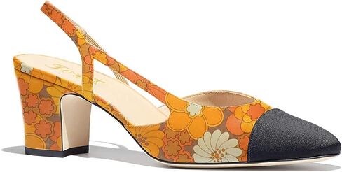 FOWT Women Pointed Toe Pumps Chunky Mid Heel Slingback Sandals Fashion Party Office Shoes Size 4-16 in Saudi Arabia