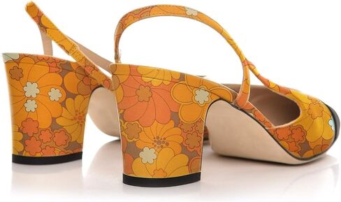 FOWT Women Pointed Toe Pumps Chunky Mid Heel Slingback Sandals Fashion Party Office Shoes Size 4-16 in Saudi Arabia