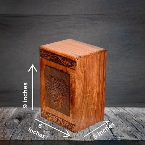 leatherooze Plant Urn with Muslin Cloth Solid Wooden Urn for Adult Human Ash Cremation Funeral Handcrafted Wood Urn Decorative Urn Large Urn Interior (Guitar urn-010) in Saudi Arabia