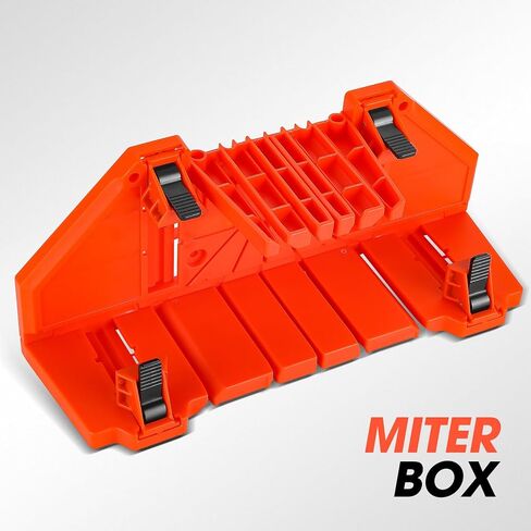 DNA MOTORING 1pc and 4 clamps Miter Saw Box Plastic Clamping Mitre Block with 90 degree, 45 degree, and 22-1/2 degree Angle Slot Types Plastic for Woodworker Carver Carpenter,TOOLS-00597 in Saudi Arabia
