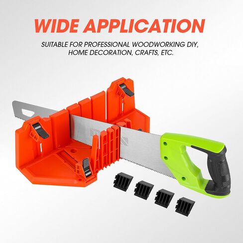 DNA MOTORING 1pc and 4 clamps Miter Saw Box Plastic Clamping Mitre Block with 90 degree, 45 degree, and 22-1/2 degree Angle Slot Types Plastic for Woodworker Carver Carpenter,TOOLS-00597 in Saudi Arabia
