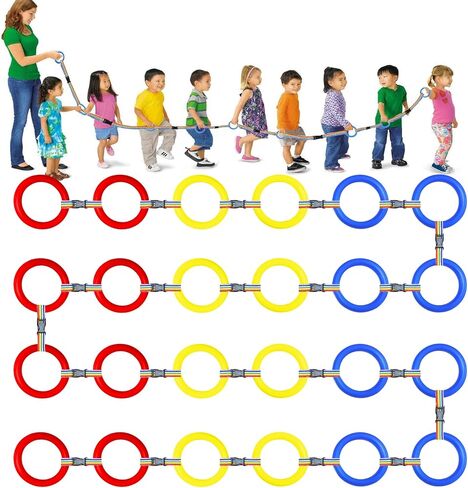 Safety Walking Rope, Toddlers Walking Rope for Preschool, Colorful Walking Rope Detachable Transition Rope, Preschool Walking Rope for Daycare School Kids (24 Ring) in Kuwait