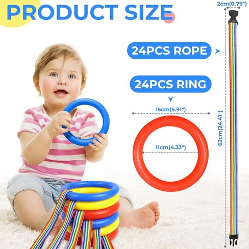 Safety Walking Rope, Toddlers Walking Rope for Preschool, Colorful Walking Rope Detachable Transition Rope, Preschool Walking Rope for Daycare School Kids (24 Ring) in Kuwait