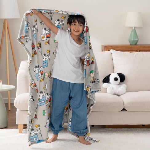 Berkshire Blanket & Mo Willems® VelvetLoft® Luxury Soft Cozy Cute Kids Throw Blanket,Gifts for Kids,Elephant & Piggie,50 in x 70 in(Official Mo Willems® Product) in Kuwait