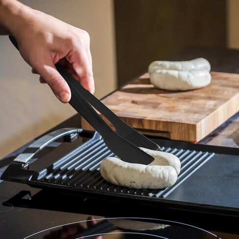 3 Pcs Silicone Kitchen Tongs 11 Inch Spatula Tongs Salad Tongs Kitchen Serving Tongs with Silicone Tips for BBQ Cooking Grilling Locking Toast Salad (Black) in Saudi Arabia