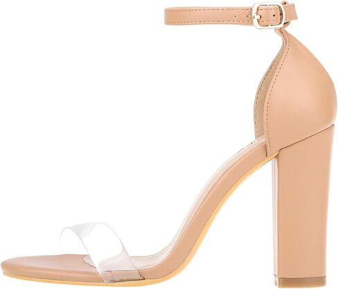 ZriEy Women's Chunky High Heels 4 Inches Block High Heels Open Toe Ankle Strap Sandals Party Wedding Daily Wear Shoes in Saudi Arabia